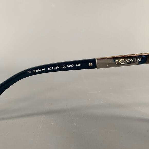 LANVIN Blue Silver Acetate Metal Sunglasses - Picture 5 of 6